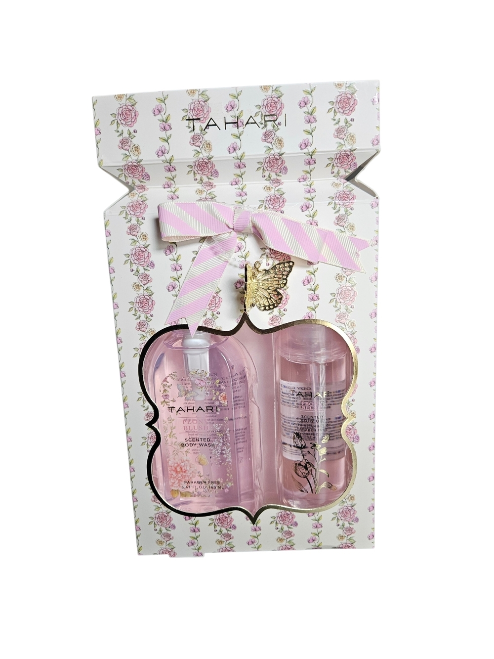Tahari Pink Floral Bath & Body Gift Set